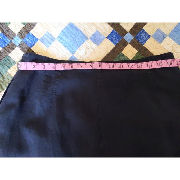 J.Jill Women's 16P Black 100% Linen Wide Leg Pants Zipper Closure Petite - Picture 6 of 8